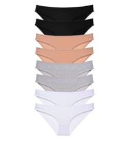 Mulvxbrf Brf02 8 Adet Süper Eko Set Likralı Kadın Slip Külot Siyah Ten Gri Beyaz (Mulvix)