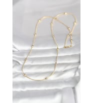 14K Gold Renk Yılan Zincirli Damla Topçuk 60 cm Kadın Kolye (CM) (Standart)