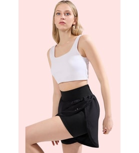 Kadın Kısa Spor Şort Normal Bel Loose Kesim Renk Yaz Aylarının Vazgeçilmezi Günlük Kullanım (Siyah)