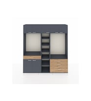 Hyperion Dolap 11 Raflı 4 Çekmeceli 2 Askılı 220x44x243 Antrasit-Antrasit/Çam