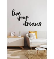 Ahşap Siyah "Live Your Dreams" Yazılı Duvar Tablosu – Modern Tasarım
