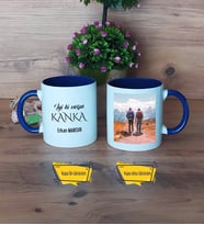 Kankaya Hediye Kupa Bardak Lacivert Fotoğraflı Arkaşadaşa Hediye