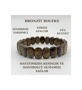 Bronzit Doğal Taş Roleks Bileklik