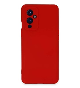One Plus 9 Kılıf Nano içi Kadife Silikon - Kırmızı
