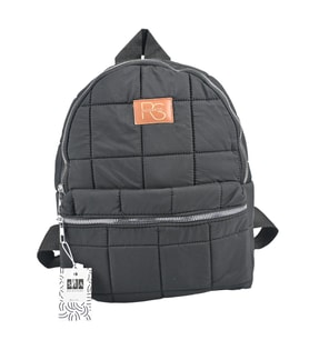 SİA ÇANTA SİMİLON KABARTMALI KAPİTONE PUF KUMAŞ SHOPPER  ÇANTA RAHAT SIRT ASKILI HAFİF , İÇ ASTARLI KALİTELİ MALZEME MÜKEMMEL İŞÇİLİK (Siyah)