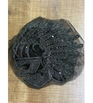 25X25 CM SİYAH PARLAK KIZILDERİLİ ARMA YAMA DİKİŞ HOBİ APLİKE
