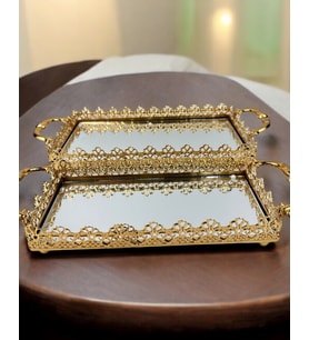 Sage Dekoratif Söz Nişan Tepsisi (Gold)