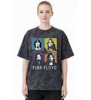 Efsane Pink Floyd Müzik Grubu Baskılı Unisex Oversize Eskitme Yıkamalı Tişört