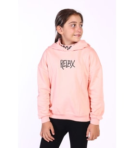 Toontoy Kız Çocuk Nakış Detaylı İçi Pamuklu Sweatshirt (Somon)
