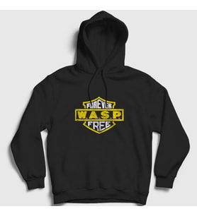Presmono Unisex Siyah Forever Wasp Kapüşonlu Sweatshirt 379771tt