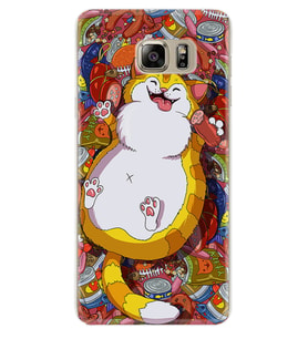 Samsung S7 Edge S20 Fe Plus Ultra S21 S22 Kılıf Desenli Silikon Tombul Kedi 1739