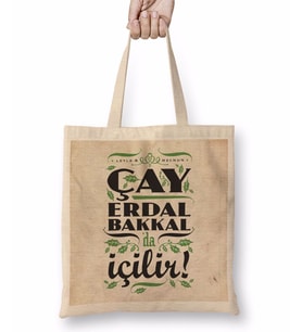 Çay Erdal Bakkalda İçilir Erdal Bakkal Bez Çanta Uzun Saplı