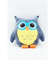 Sevimli Baykuş Figürlü Oyuncak Yastık 35cm. (Gri)