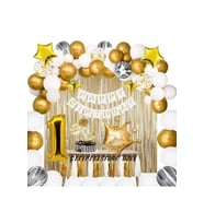 Kral Taçlı 1 Yaş Doğum Günü Balon Seti