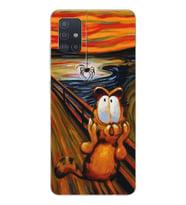 Samsung Galaxy A71 Uyumlu Garfield Tasarımlı Şeffaf Telefon Kılıfı