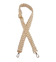 Angel Çanta Aksesuar 120x3 cm Jüt Kolon Çanta Sapı Bej Çizgili Light Gold Metalli