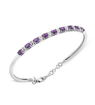 2.10 Ct Pırlantalı Oval Ametist Bilezik (Beyaz)