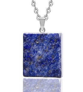 Sertifikalı Küp Aaa Kalite Doğal Lapis Lazuli Taşı Kolye (Çok Renkli)