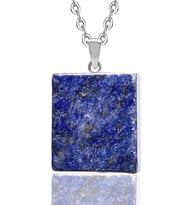 Sertifikalı Küp Aaa Kalite Doğal Lapis Lazuli Taşı Kolye (Çok Renkli)