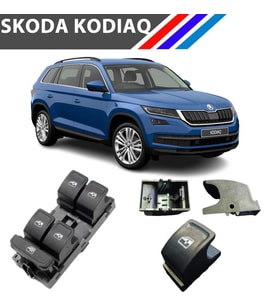 Skoda Kodiaq Cam Açma Düğme Tuş Butonu Siyah 1 Adet 2017+