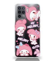 Oppo Reno 5 Lite Uyumlu Melody Kuromi Desenli Şeffaf Telefon Kılıfı
