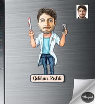 Kişiye Özel Doktor Erkek Ahşap Magnet -1