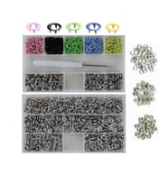 350 SET 9.5 MM Karışık Renkli Metal Çıt Çıt ve Saklama Kutusu