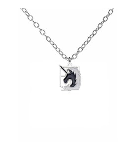 Attack on Titan Unicorn Sembolü Kolye – 60 cm Zincirli Unisex Anime Takı (Gümüş)