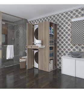 Kenzlife çamaşır-kurutma makinesi dolabı ahi evran sağ crd 187*090*60 çekmeceli banyo (Beyaz)
