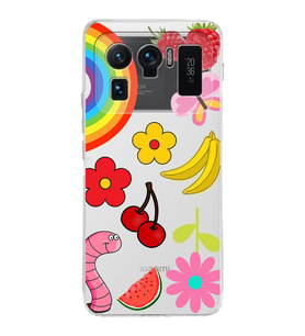 PrintiFy Xiaomi Mi 11 Ultra ile Uyumlu 1mm Slim Fit Water Color 5 Baskılı Şeffaf  Kılıf