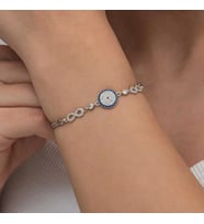 Gümüş Nazarlı Sonsuzluk Kadın Bileklik