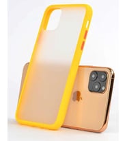 Apple iPhone 11 Pro Max Mat El İzi Yapmayan Kaliteli Kılıf (Sarı)