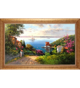 EV İŞYERİ OFİS İÇİN ALTIN ÇERÇEVELİ PASPARTULU TABLO S252