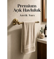 Antik Sarı Renk Metal Açık Havluluk Banyo Lavabo WC Havluluk