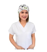 Beyaz Panda Desenli Doktor Hemşire Hastane Medikal Cerrahi Bone (Karışık)
