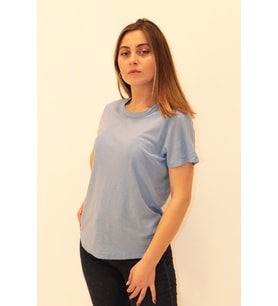 Rich Kadın Organik Bisiklet Yaka T-shirt %100 Pamuk Tişört