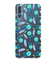 PrintiFy Huawei P20 Pro ile Uyumlu 1mm Slim Fit Nazar Boncuğu 3 Baskılı Şeffaf  Kılıf