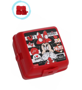 Kırmızı Minnie Mouse Beslenme Kabı - Mini Mouse Yemek Kabı, Mini Fare Beslenme Kutusu (Karışık)