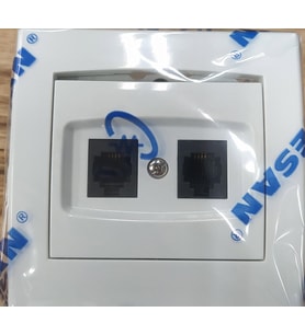 Metesan Alia 2xRJ11 Telefon Prizi (Beyaz)