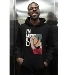 I'm Monkey D. Luffy Baskılı Unisex Oversize One Piece Anime Karakter Hoodie