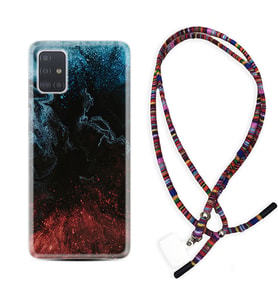 Samsung a71 A72 A73 A7 A9 2018 C7 C9 Kılıf Boyun Asklı Rasta Silikon Red Blue Black Abstact 1386