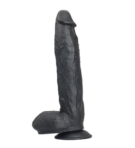 LilituShop 31 cm Vantuzlu Realistik siyahi Penis  Vajinal Dildo