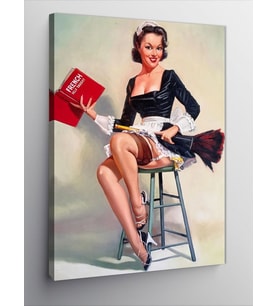 Kanvas Tablo Jartiyerli Pin Up Kadın