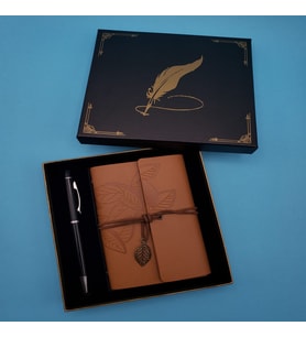 Taba Deri Defter ve Kalem Set