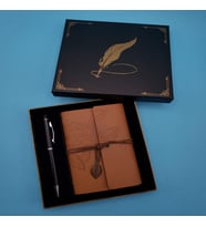 Taba Deri Defter ve Kalem Set