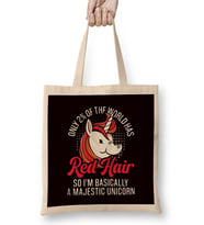 Red Hair Unicorn Magic Redhead Ginger Red Orange Haired Bez Çanta Uzun Saplı