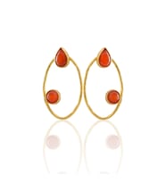 Kadir Jewellery 22 Ayar Altın Kaplama Geometrik Küpe -El İşçiliği Ve Hipoalerjenik Küpe