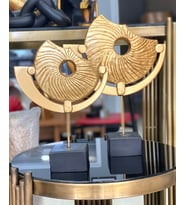 2 Li Kaideli Halka Biblo Viking Kalkanı Obje Modern Özel Tasarım (Gold)