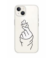 Iphone 14 Plus Uyumlu Kalp Desenli Şeffaf Telefon Kılıfı