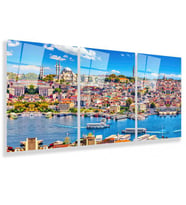 İstanbul Manzara Üçlü Cam Tablo